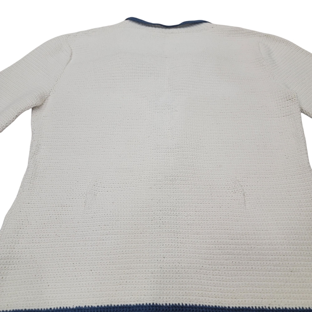 Red Valentino Woven Cardigan Blazer Cream Blue Knit Jacket Women’s XS - Picture 10 of 17
